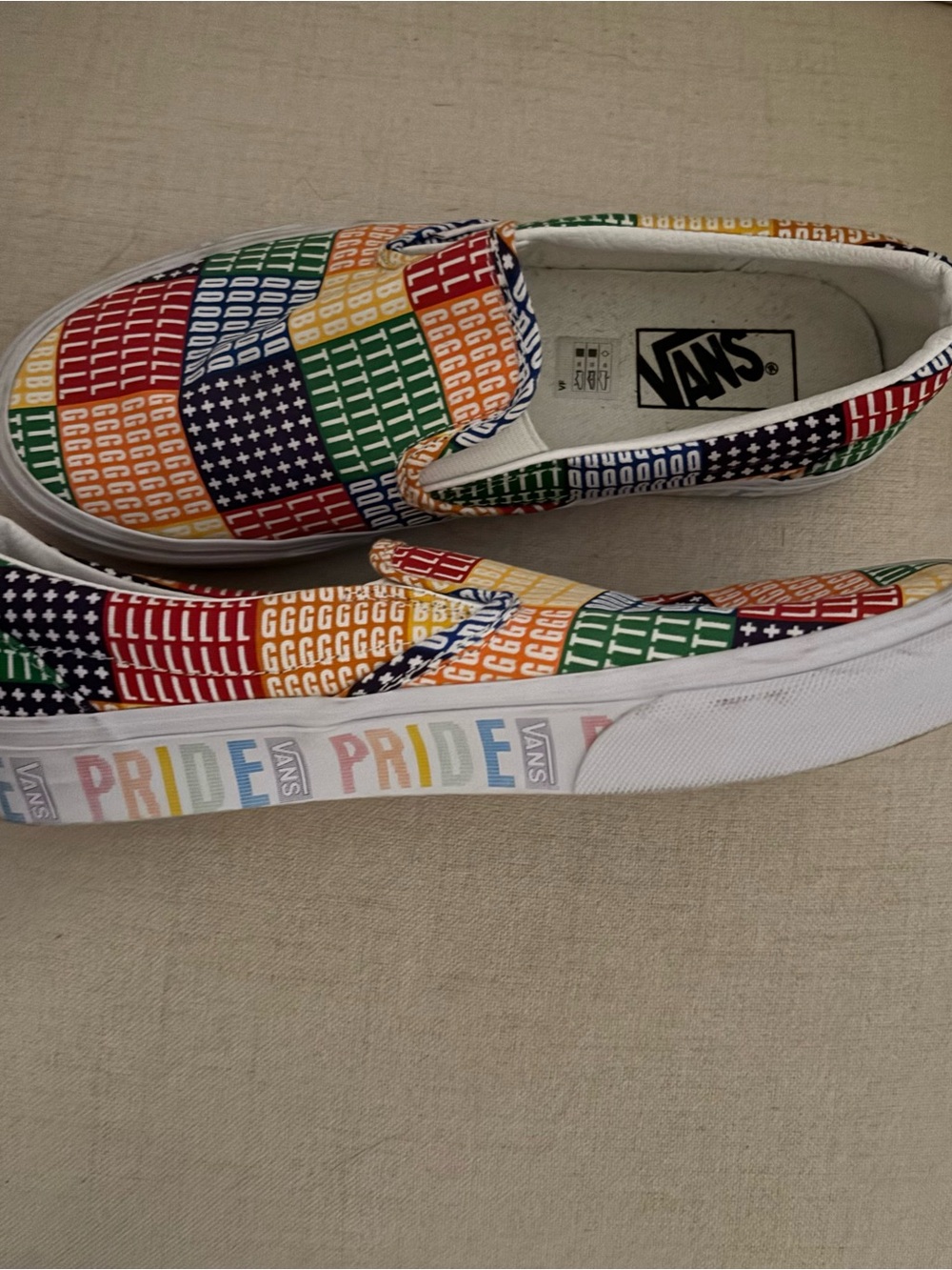 Vans Adult Unisex Slip-On Pride Rainbow Checkerboard Shoes